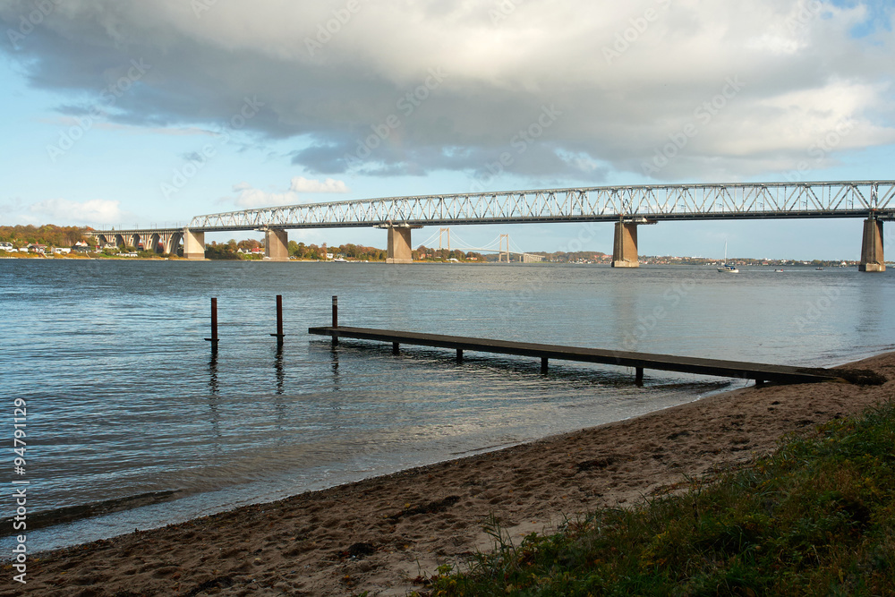 Fototapeta premium Lillebaelt Little Belt Middelfart Denmark