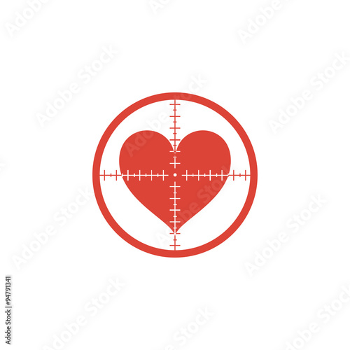 crosshair icon with a heart.