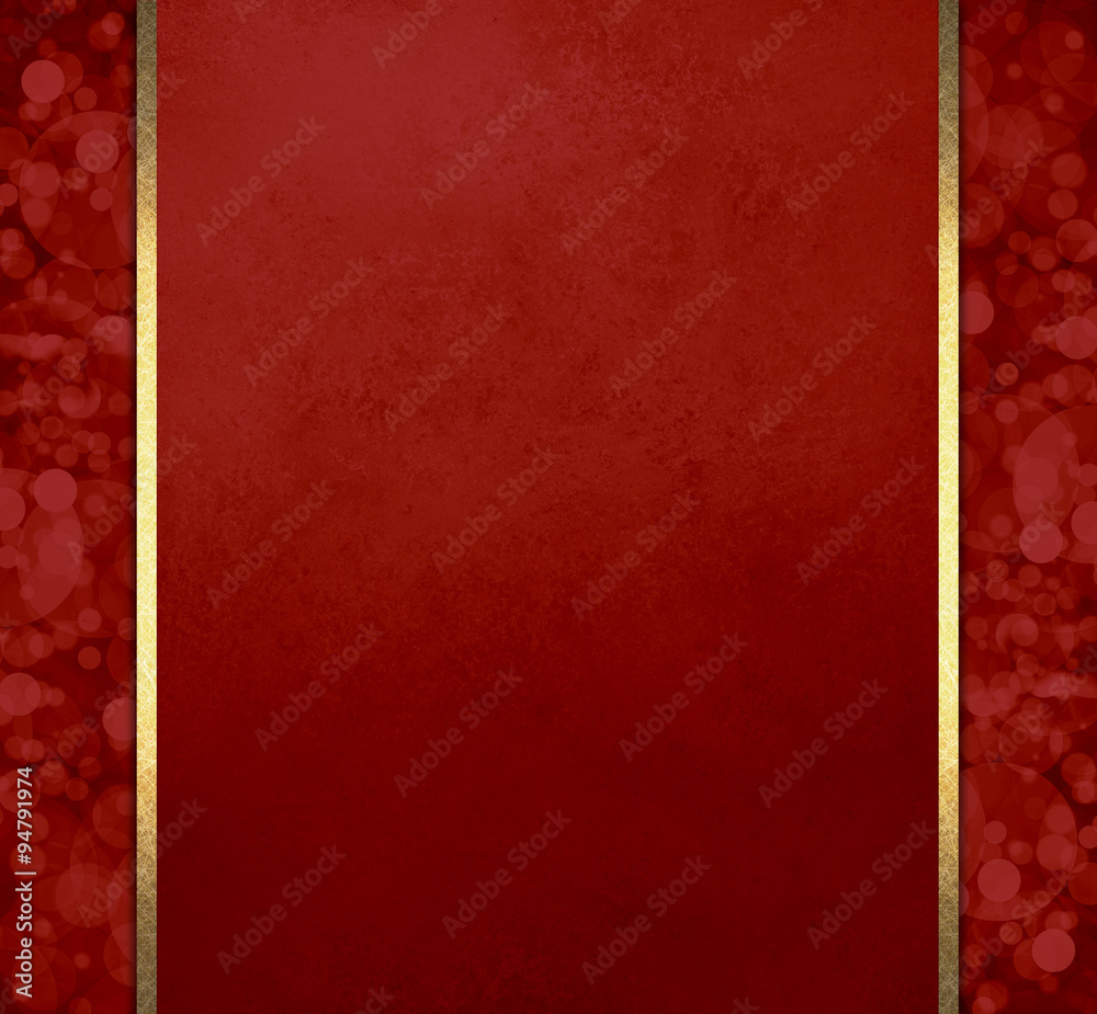 luxury red Christmas background with gold ribbon stripes and bokeh lights  pattern sidebars, elegant formal background layout with rich fancy textures  and design Stock Illustration | Adobe Stock