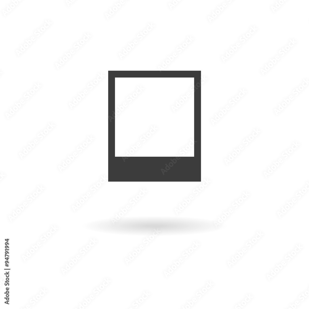 Dark grey icon for picture (photo, photoframe, image) on white b Dark grey icon for picture (photo, photoframe, image) on white b
