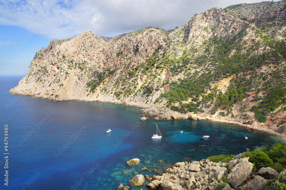 Picturesque sea landscape with bay. Mallorca, Spain