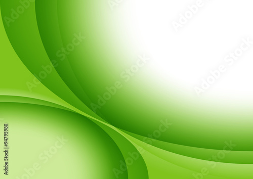 Green Abstract Background with Elliptical Stripes - Illustration, Vector