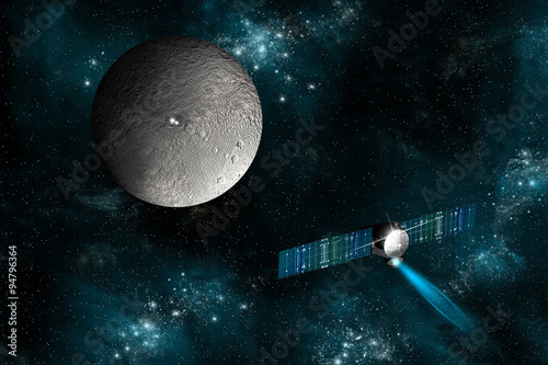 The Dawn spacecraft investigates Ceres -Elements of this image furnished by NASA. photo