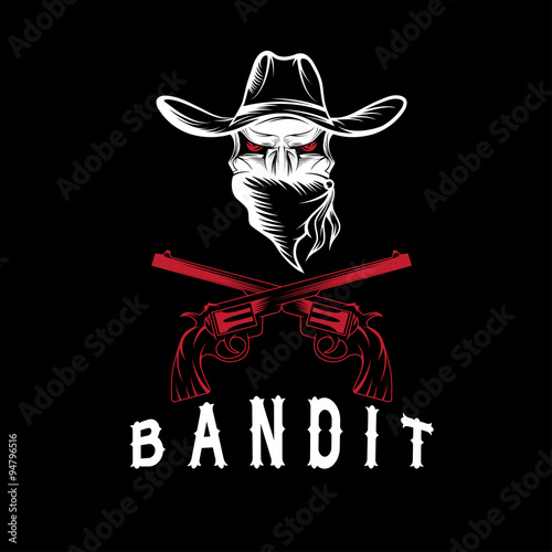 Bandit Skull With Revolvers