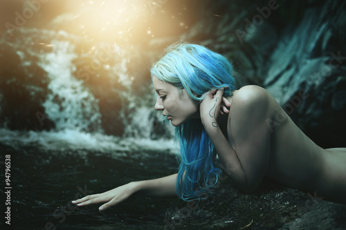 Water nymph and magical lights