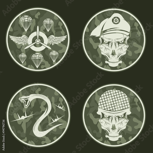 Special unit military emblem set vector design template
