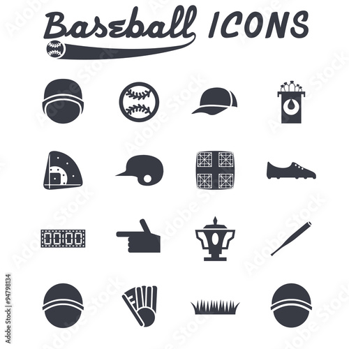 flat design icons of baseball