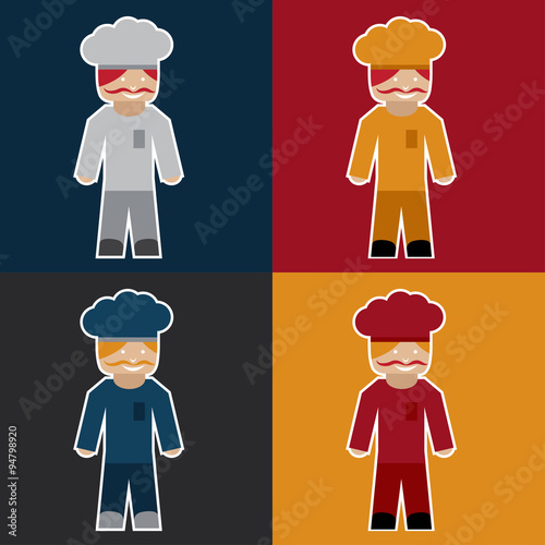 flat sticker of chef