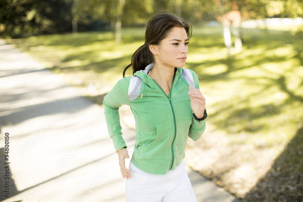 Young woman running