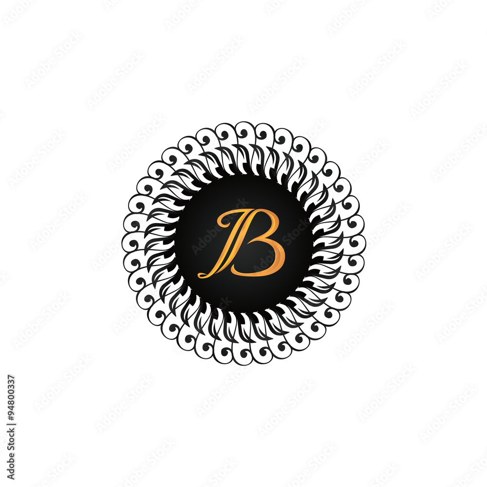 Fototapeta premium Badge Classic initial B logo company elegant simple
