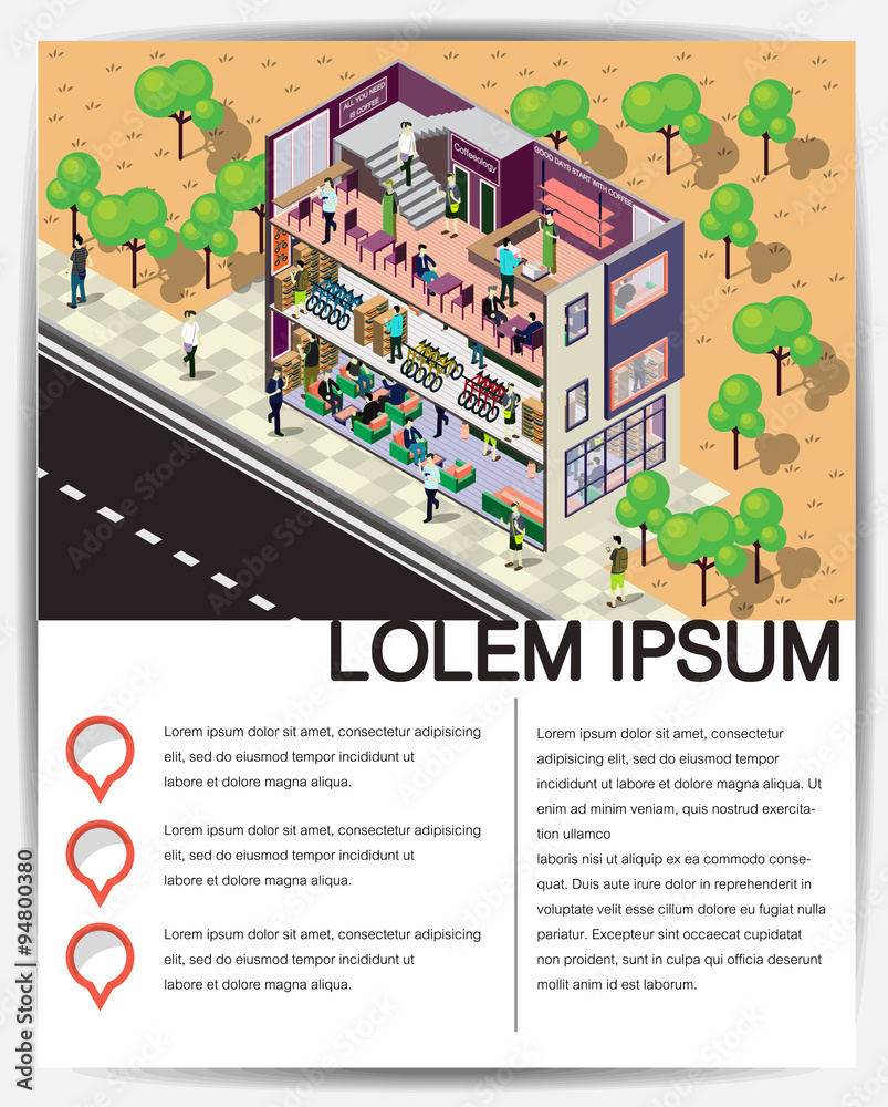 illustration of info graphic urban city concept in isometric graphic
