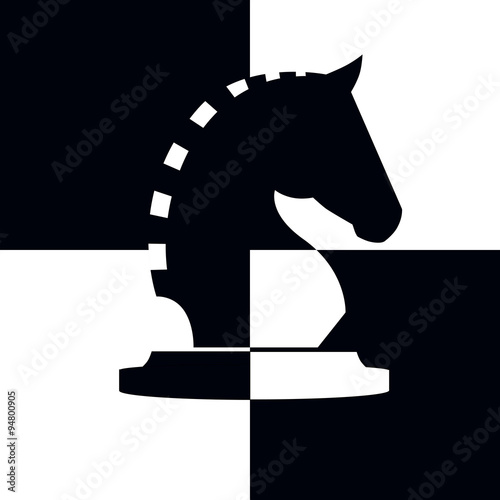 Vector horse of chess. Icon shape silhouette vector logo design template.
