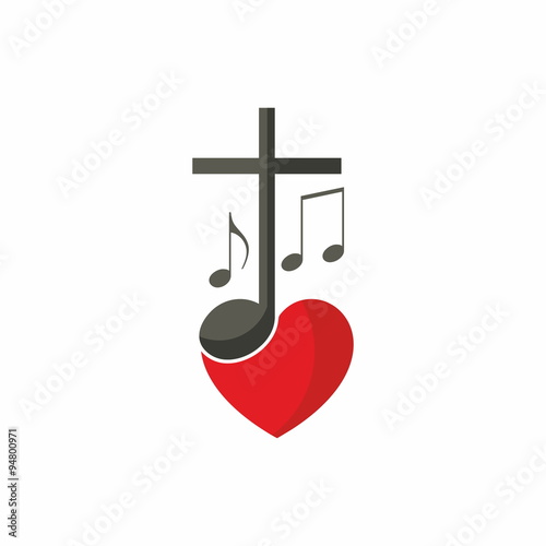 Music notes and heart