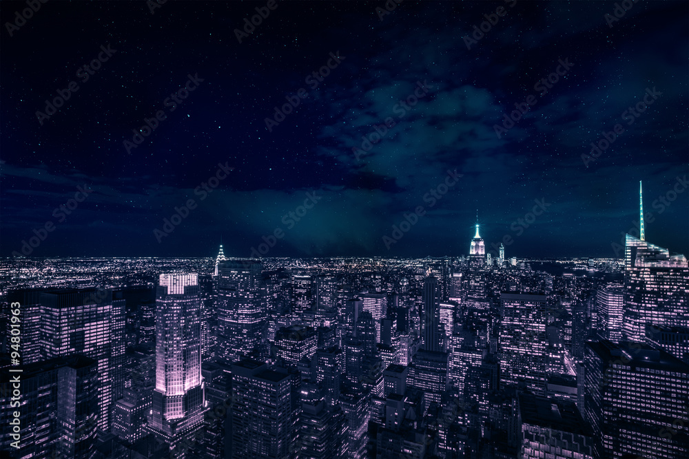 Manhattan during night