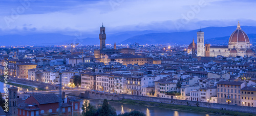 view in twilight to Florence in Italy
