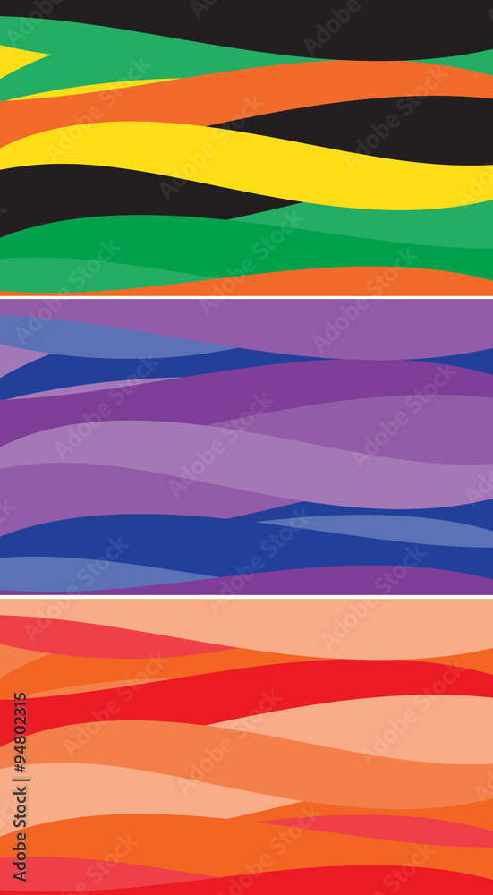 Set of colored backgrounds similar wave.Vector