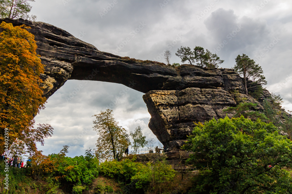 Prebischtor Pravicka brana a famous natural monument in Czech Switzerland