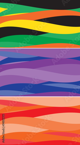 Set of colored backgrounds similar wave.Vector