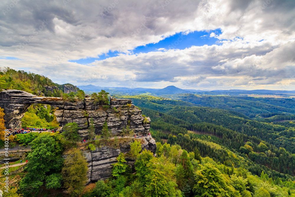 Prebischtor Pravicka brana a famous natural monument in Czech Switzerland