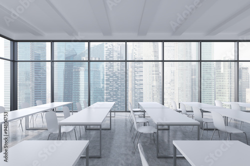 Canvas Print A modern panoramic classroom with Singapore view
