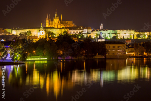 Prague in night during the Signal Festival 2015