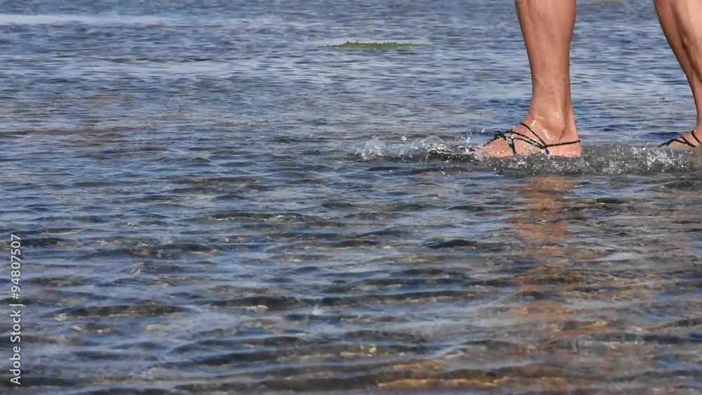 Walking over coral reef