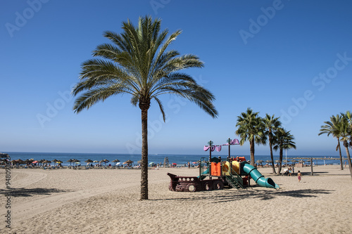 bonita playa de la costa de Marbella, Andalucía