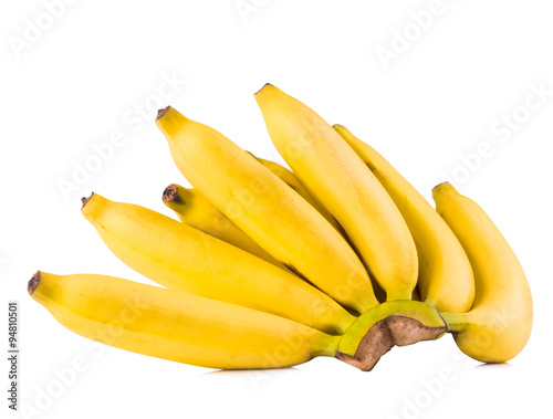 bunch of ripe bananas isolated on white