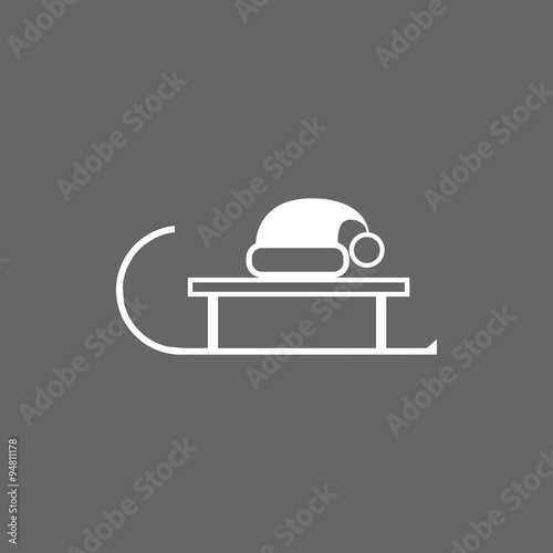 Vector christmas hat on slad icon