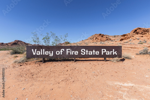 Valley of Fire State Park Entrance Sign in Southern Nevada