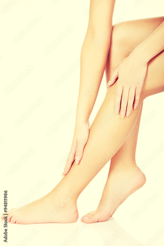 Woman cares about her legs.