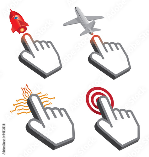  Click Hand Symbol Illustration Design