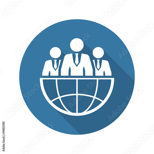 Global Business Icon. Flat Design.