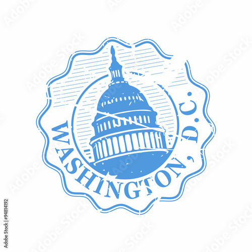 Vector Washington DC Rubber bottle cap stamp 