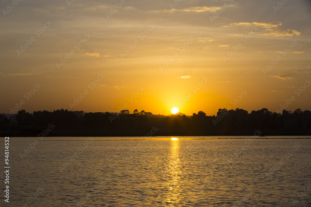 sunrise at lake Tana