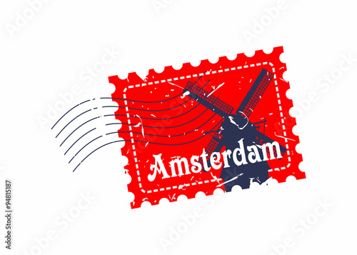 Vector Amsterdam Rubber mail stamp