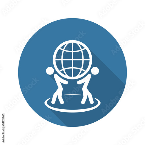 Global Business Icon. Flat Design.