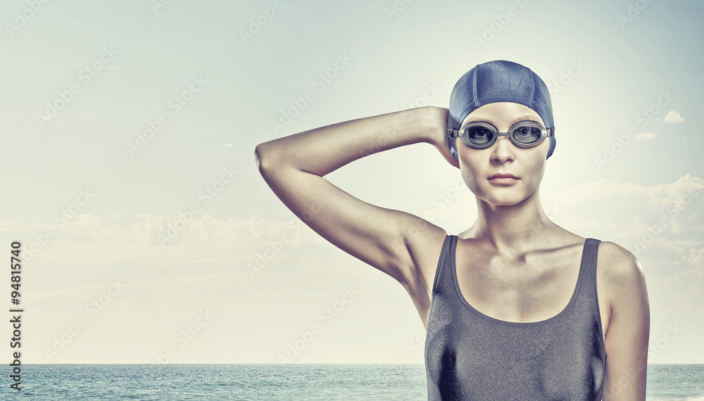 Female swimmer. Concept image Female swimmer. Concept image