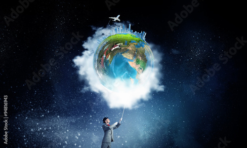 World in his hands photo