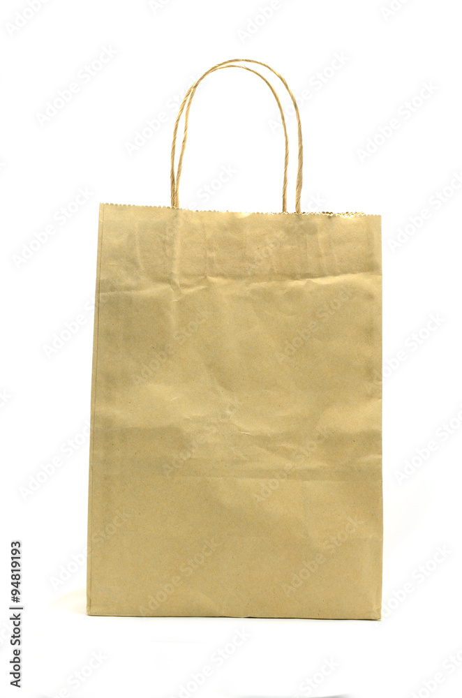 Blank brown paper bag isolated on white background Blank brown paper bag isolated on white background