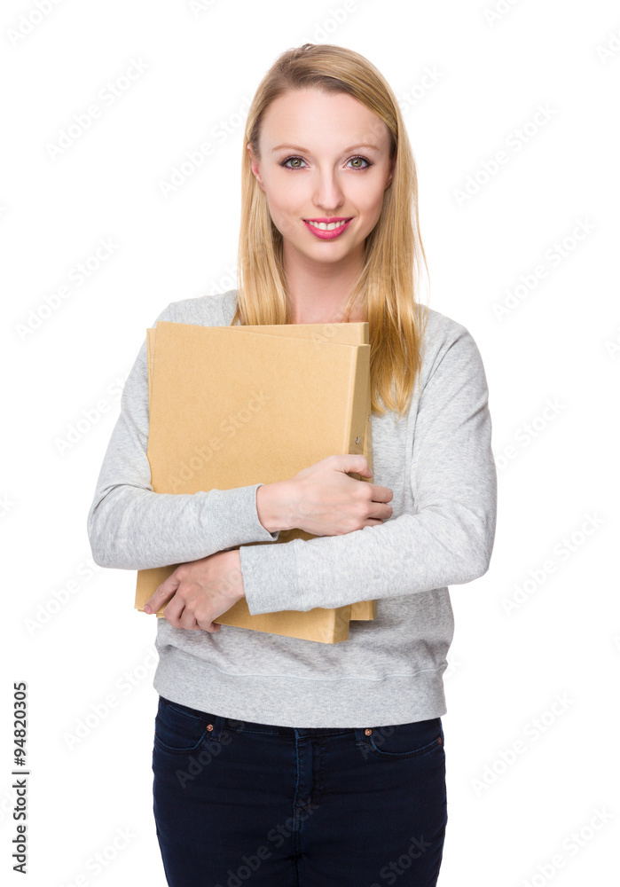 Young Woman hold with folder Young Woman hold with folder