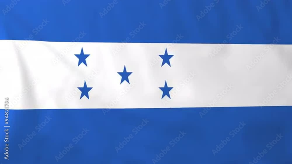 Flag of Honduras, slow motion waving. Rendered using official design and colors. Highly detailed fabric texture. Seamless loop in full 4K resolution. ProRes 422 codec. Flag of Honduras, slow motion waving. Rendered using official design and colors. Highly detailed fabric texture. Seamless loop in full 4K resolution. ProRes 422 codec.
