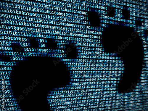 Footprint in digital background / A concept of digital footprint