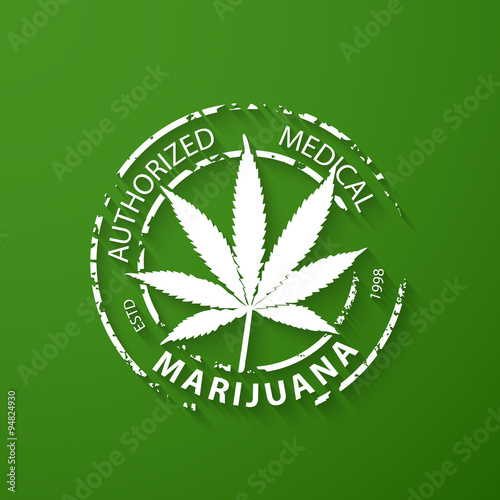 Authorized medical marijuana grunge rubber stamp