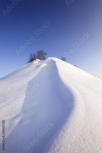 snow covered hill  