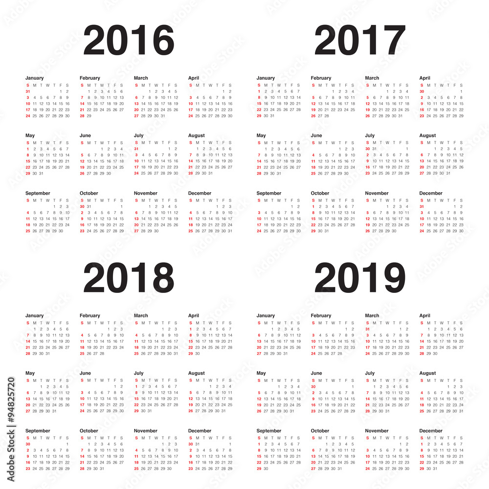 Calendar 16 17 18 19 Stock Vector Adobe Stock Calendar 16 17 18 19 Stock Vector Adobe Stock
