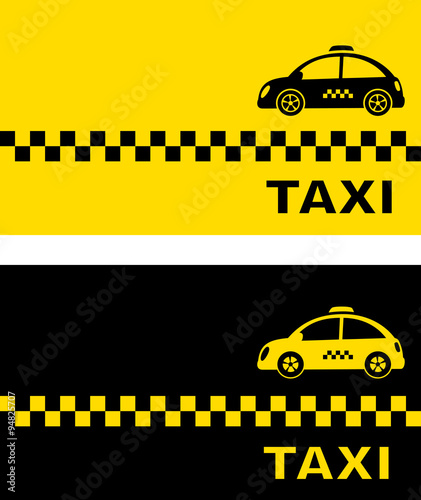 business card with retro taxi