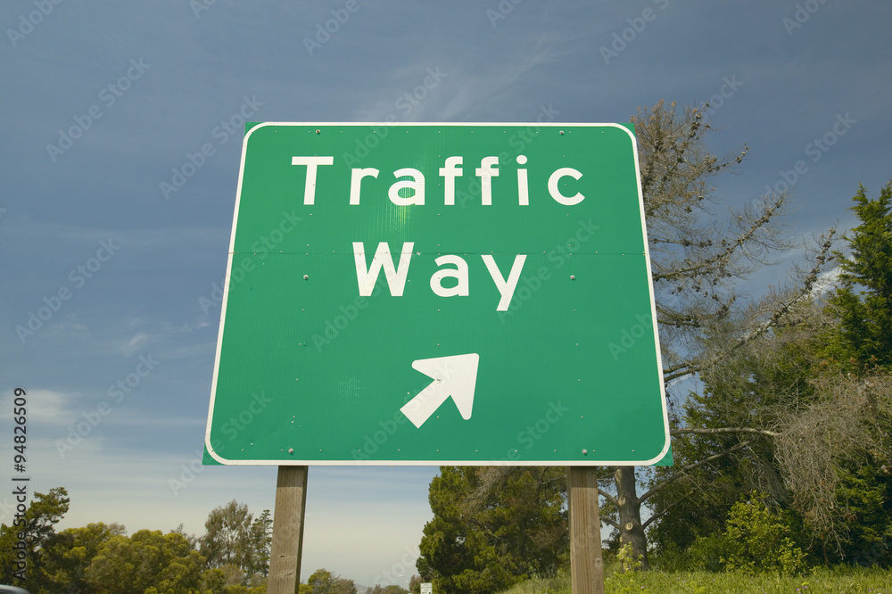 A interstate highway sign on Route 101 displaying ÒTraffic WayÓ in Southern California