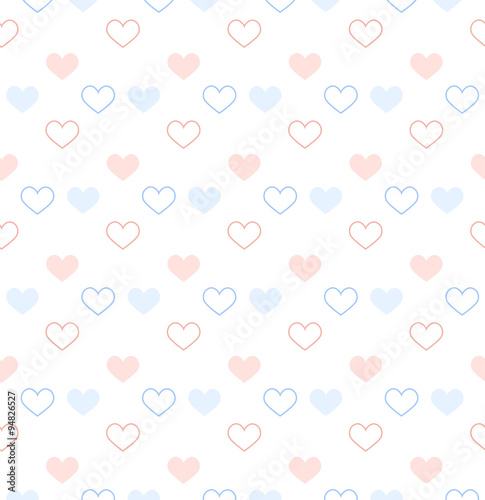 Romantic pattern with hearts. Vector illustration. Background
