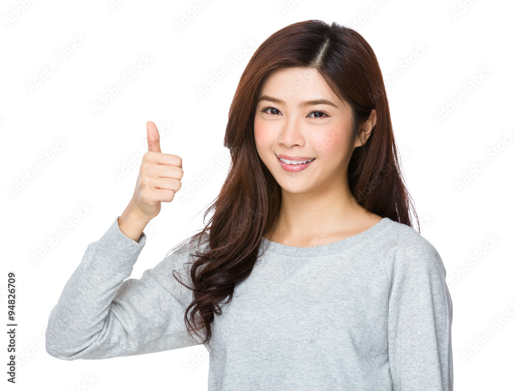 Asian Young Woman showing thumb up Asian Young Woman showing thumb up